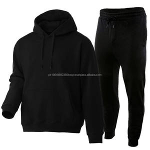 Nouvel ensemble de survêtement décontracté pour homme et femme, couleur unie, épais, pull à capuche et pantalon long, 2 pièces, pour les sports d'hiver, automne, grande taille - Product Image 1