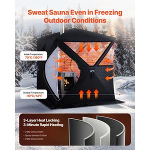 Tenda Sauna a Vapore Portatile Professionale per Esterni per 4 Persone, in Tessuto Oxford Resistente e Acciaio al Carbonio, Facile da Montare - Product Image 2