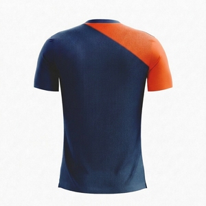 Maillot de football à manches courtes pour homme, color block, respirant, col rond, en polyester - Product Image 4