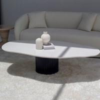 Table basse irrégulière en quartz blanc Vandana Zenova Astra avec options de couleur double base