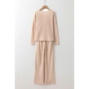 Conjunto de Pantalones con Cordón y Top de Manga Larga de Tela Lyocell con Cuello Redondo - Product Image 5