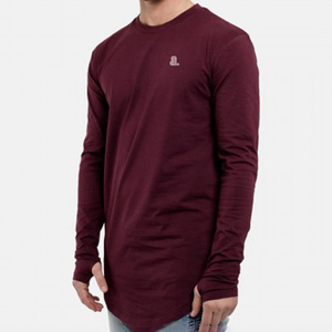 <b>Men's</b> Plus Size Long Sleeve Cotton Bamboo Fiber Nonwoven 220g Anti-shrink Quick Dry Breathable O-Neck Casual <b>T</b>-<b>Shirt</b> Front Blank - Product Image 2