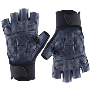 <b>Leather</b> Half Finger Lightweight Non-Slip Breathable for Closure Weightlifting <b>Gloves</b> for Unisex Gym Training Fitness Workout - Product Image 3