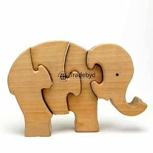 Rompecabezas de animales de la jungla de madera para niños pequeños Juguete educativo a juego de Tradebyd - Product Image 1