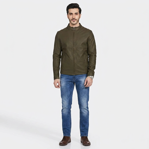 Chaqueta de Motociclista de Cuero Vacuno Premium para Hombre, Talla Grande, con Bolsillos, Forro de Sherpa Transpirable, Ribete de Piel, Color Negro - Product Image 1