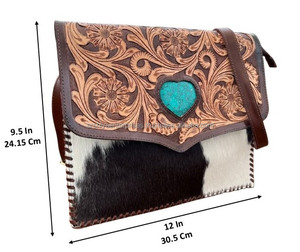 Nouvel arrivage de sac à bandoulière en cuir usiné à la main en pierre turquoise tendance pour femmes sac à main en cuir de vachette à sangle réglable - Product Image 2