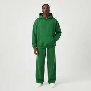 Conjunto de Chándal de Invierno Ligero de Poliéster/Algodón Personalizado de Dos Piezas, 380 g/m², Felpa Francesa, Lavado Ácido, Sólido, con Capucha y Pedrería - Product Image 1