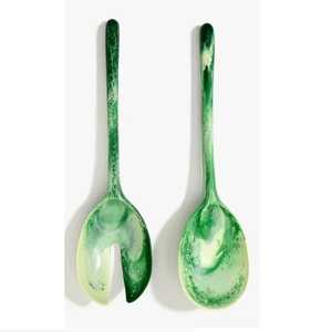 Ensemble de cuillères et fourchettes à salade en résine écologique et alimentaire pour la maison et l'hôtellerie – Ustensiles élégants pour servir les salades avec cuillères décoratives - Product Image 4