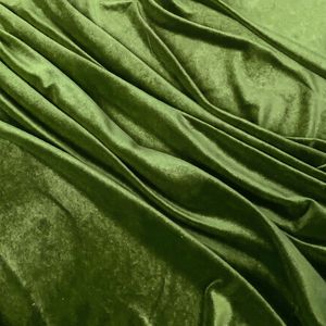 100% Polyester Woven Velvet Fabric Plain Dyed Rama Green Medium Weight (130 GSM) Breathable Quick-Dry Wrinkle Resistant <b>for</b> - Product Image 3