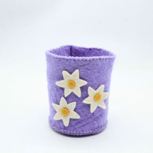 ตะกร้าเก็บของทำมือจากผ้าสักหลาดลายดอกเดซี่ลาเวนเดอร์ - Product Image 3