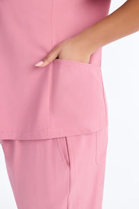 Uniforme Quirúrgico Elástico con Logotipo Personalizado, Elegante, para Doctoras y Enfermeras, Pantalones Jogger de Manga Corta, Trajes de Trabajo para Mujer, Lona, Hospital - Product Image 4