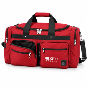 กระเป๋า Rexfit Maroon Sports Duffle พร้อมช่องใส่ของหลายช่อง กระเป๋าซิป และสายสะพายไหล่ปรับได้ - Product Image 3