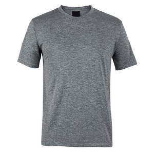 Camiseta Gris Jaspeado para Hombre, Manga Corta, Mezcla de Polialgodón, Cuello Redondo, Corte Regular, Color Sólido, Informal, Verano, Venta al Por Mayor OEM - Product Image 1