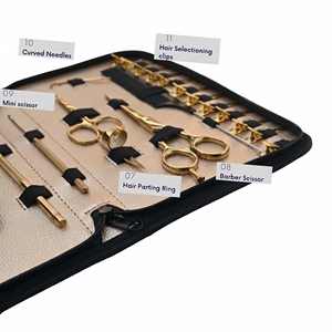 Kit d'outils professionnels pour extensions capillaires : Pince à micro-perles, outil de tirage à boucle, ciseaux de barbier, ensemble de doigts de séparation - Product Image 4