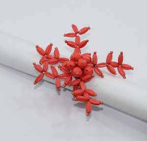 Anillos de Servilleta Redondos Ecológicos de Cristal Rojo con Diseño de Flor y Árbol para Bodas - Product Image 2