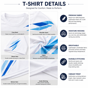 Camiseta de Sublimación Tejida Transpirable Ecológica de Alta Calidad para Hombre, 100% Algodón, Hecha en Pakistán, Personalizada, de Manga Corta y Cuello Redondo - Product Image 5