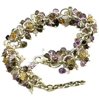 Nouveau Bracelet Bohème en Argent Sterling 925 de Qualité AAA avec Perles et Quartz Multi-Pierres Précieuses, Bijou Minimaliste Tendance pour Mariage