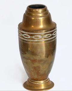 Vase à fleurs de luxe en laiton de style Mid-Century, accessoire décoratif moderne pour table, mariage, Noël, église chrétienne, vase de présentation - Product Image 1