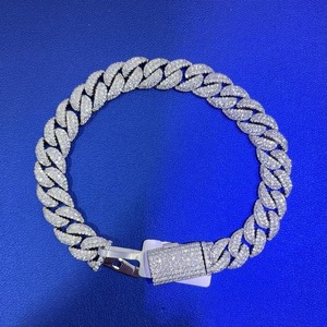 Pulsera de Cadena Cubana con Diamantes de Moissanita de la Mejor Calidad, Estilo Hip Hop, Joyería de Lujo, Regalo para Hombres y Mujeres en Venta - Product Image 1