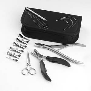 Kit de pinces pour extensions de cheveux de qualité professionnelle avec crochets enfileurs et outil de retrait pour coiffeurs - Product Image 1