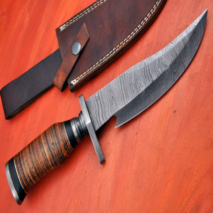Couteau de chasse personnalisé en acier inoxydable à lame fixe pour le camping en plein air, la survie, la randonnée, la pêche, couteau utilitaire en gros - Product Image 1