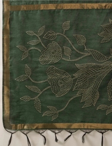 Sari en coton mélangé tissé Jamdani KV - Product Image 4