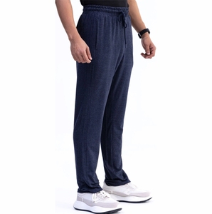 Men's Navy Blue Sweatpants Elastic Waist <b>Drawstring</b> Closure Side Pockets Casual Jogger Pants winter Wear - Product Image 5