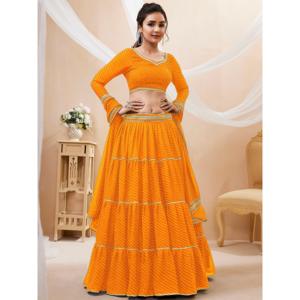 Lehenga choli ชุด georgette haldi พิมพ์ลาย lehenga - Product Image 6