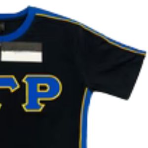 Camiseta Negra Premium Sigma Gamma Rho con Letras Griegas y Contorno Dorado, Algodón Suave, Estilo Casual para Uso Diario - Product Image 4