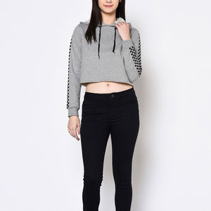 Dernier style, couleur personnalisée, sweats à capuche courts pour femmes, vente en gros, vêtements de sport personnalisés, sweat à capuche court pour femmes - Product Image 5