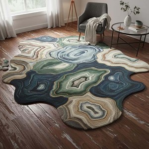 Modern Irregular Abstract Area Rug Geode Pattern Soft Tufted Carpet for Living Room Bedroom Stylish Durable Non Slip <b>Floor</b> Rug - Product Image 6