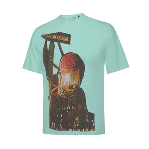 เสื้อยืดแขนสั้นสีส้มสำหรับผู้ชาย พิมพ์ลายสไตล์สตรีท คอกลม ทรงปกติ พิมพ์ลายดิจิทัลด้านหน้า ดีไซน์ดาวดาเซ็น ผ้าฝ้าย - Product Image 6