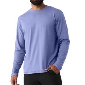 Camiseta de manga larga con cuello redondo para hombre, ropa deportiva y para gimnasio, ligera y fresca, camiseta de gimnasio para hombre. - Product Image 1