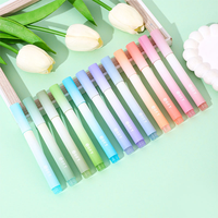 Marqueur de couleur à tête souple style Ins, motif cœur féminin, stylo de comptabilité et surligneur, design élégant et protection oculaire