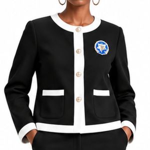 Conjunto de Blazer para Mujer, Región Suroeste, Chaqueta Elegante con Botones y Pantalones Anchos de Pierna, Traje de Dos Piezas para Negocios, Ropa Personalizada al por Mayor - Product Image 3