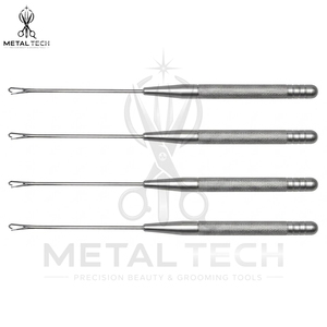 Heavy Duty Micro Bead Hair Extension Pulling <b>Needle</b> Steel Latch Hook Loop <b>Threader</b> Knurled Handle Set For Salon Workstation - Product Image 3