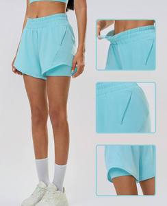 Women's Sports 2-in-1 Shorts Nylon Spandex Soft Running Shorts Two Layers Breathable Quick Dry Custom logo Solid Gym Shorts - Product Image 6