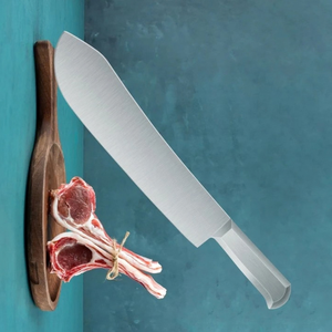 Cuchillo para Shawarma PW-SS-SC, Acero Inoxidable Plateado, Hoja Larga Curva, Mango Metálico Plateado, Cuchillo Profesional para Cortar Carne - Product Image 6