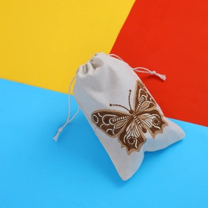 Top Selling Butterfly Embroidered Cotton <b>Drawstring</b> <b>Pouch</b> Bag For Jewelry Storage And Gift Packaging Use Available At Best Price - Product Image 5