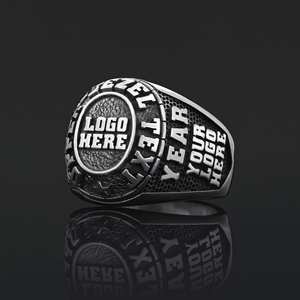 Bague d'École BOJ 030 Personnalisée en Argent Plaqué Or 14 carats avec Diamant, Bague de Diplôme Universitaire Unisexe à Prix Réduit - Product Image 6