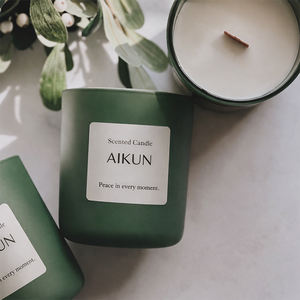 Vela de Cera de Soja Natural AIKUN con Madera de Cedro y Salvia en Frasco de Vidrio, Vela Aromática Premium para Pedidos B2B - Product Image 2