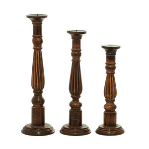 Vente en gros Usine personnalisée Grand bougeoir en bois fait de bois de manguier en Inde Long bougeoir pour la décoration de ferme - Product Image 1