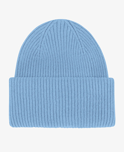 New Winter StyUnisex <b>Beanie</b> Solid Light Blue 100% Acrylic Computer Knitted Casual Breathable <b>Waterproof</b> Daily Hat for Adults - Product Image 1