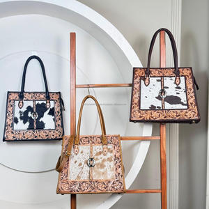 Bolso de mano de cuero de gran capacidad para mujer, bolso de mano cuadrado de lujo a la moda para ocultar, bolso de mano de cuero de vaca genuino - Product Image 5