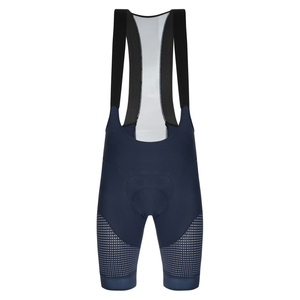 Cuissard de cyclisme pour homme bleu marine avec dos en mesh blanc et empiècements latéraux à pois – Vêtement de performance respirant - Product Image 5