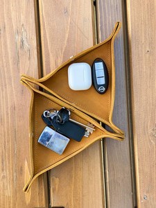 Boîte de rangement pliable en cuir véritable faite à la main, durable, pour la protection et le rangement, cadeau personnalisé, boîte à accessoires de bureau - Product Image 5