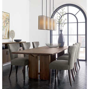 Table à manger rectangulaire en teck massif de luxe pour hôtel contemporain, villa et espaces de restauration fine - Product Image 2