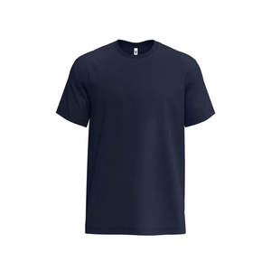 Camiseta de punto de manga corta para hombre, cuello redondo, acanalada, de algodón ringspun, para uso casual - Product Image 1