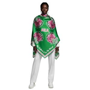 AKA Oversized Rose Ivy Scarf <b>Pink</b> Green Soft Fabric <b>Wrap</b> Premium Lightweight Fashion Accessory Elegant Style - Product Image 6