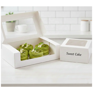Rigid paper <b>cake</b> <b>box</b> with <b>clear</b> window, custom logo Foldable - Product Image 6